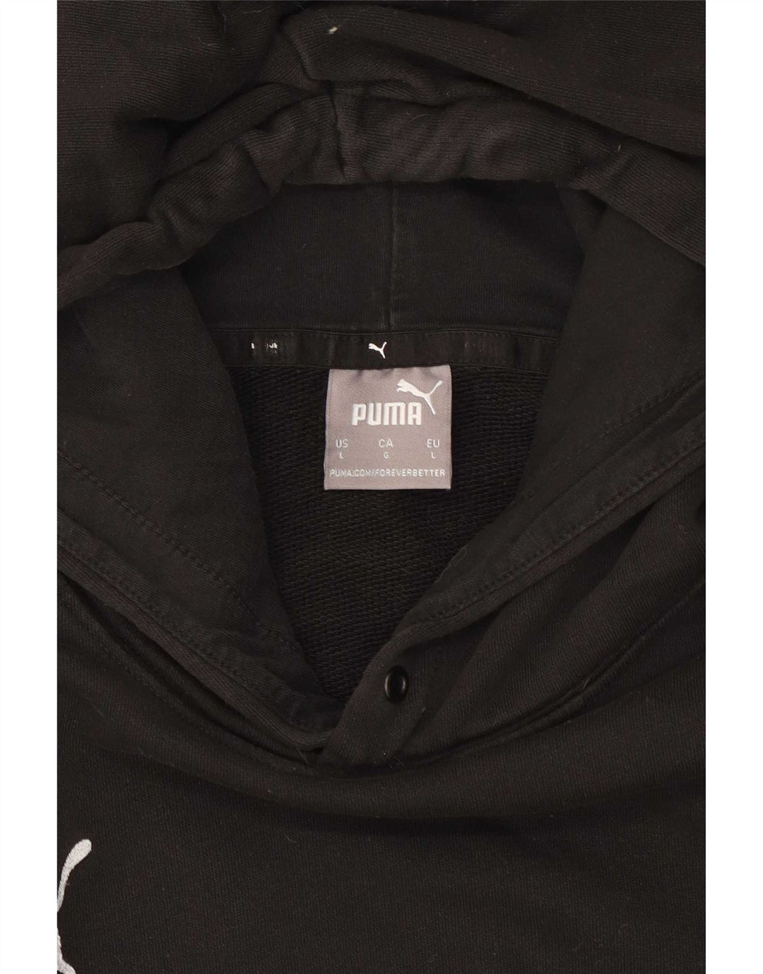 Puma Mens Hoodie Jumper Grande Algodão Preto