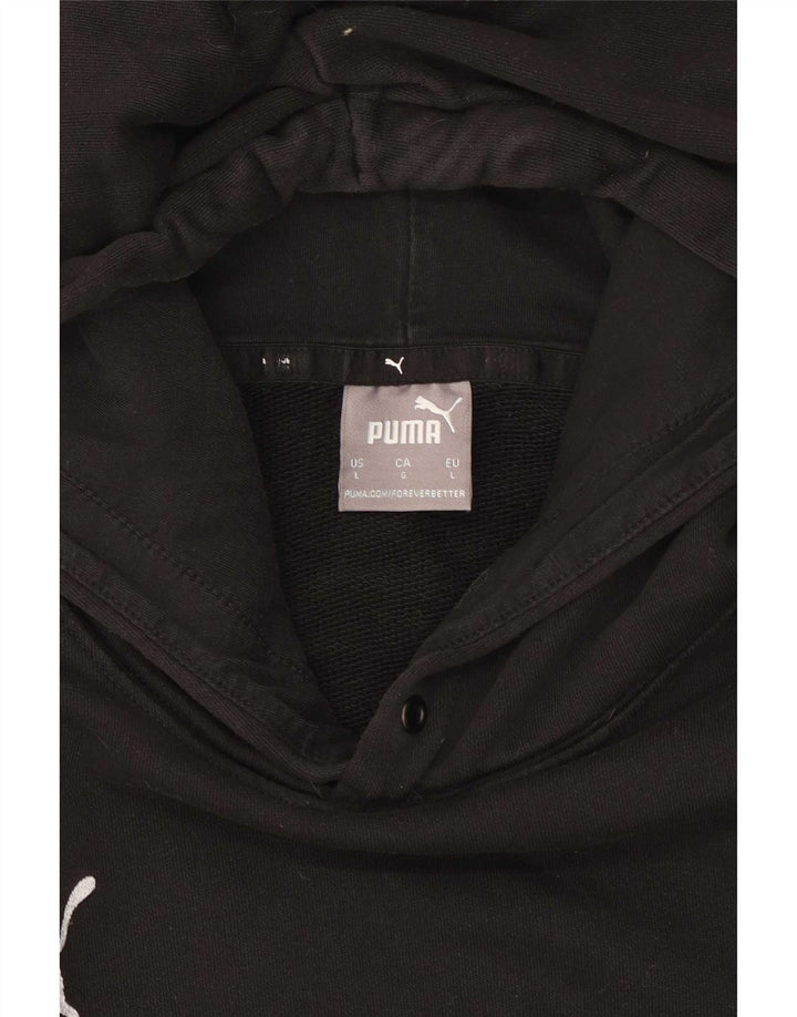 Puma Mens Hoodie Jumper Grande Algodão Preto