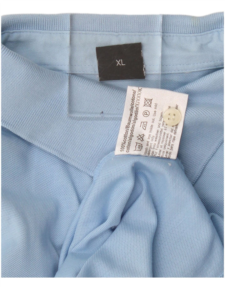 Camisa polo masculina de manga comprida HUGO BOSS XL azul algodão
