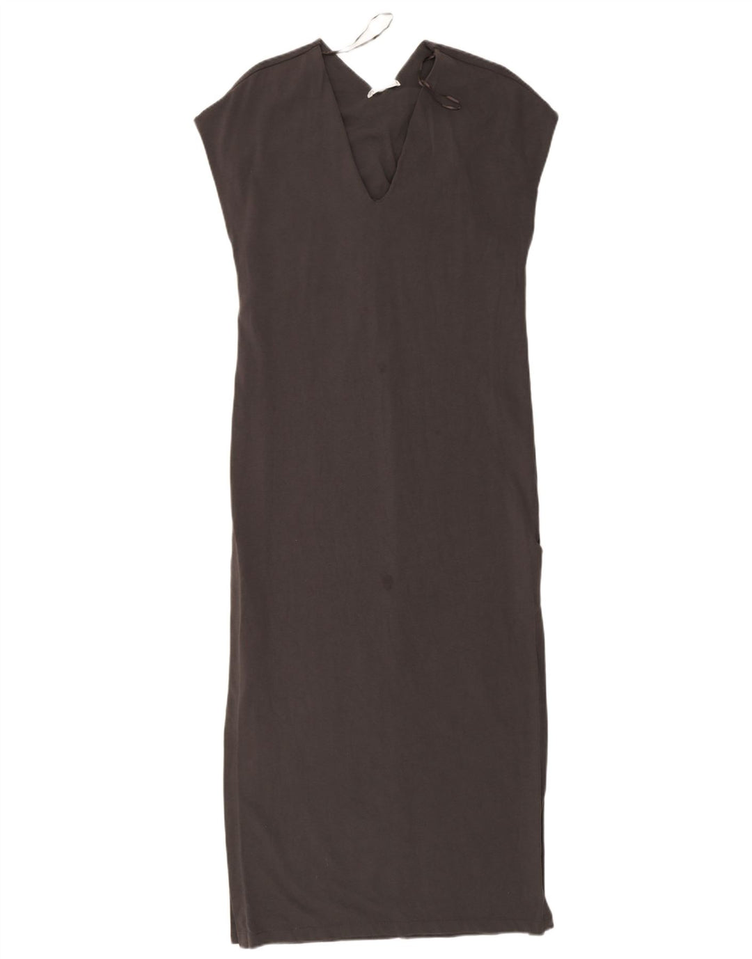 Zara vestido maxi feminino sem mangas oversized Reino Unido 10 pequeno algodão cinza