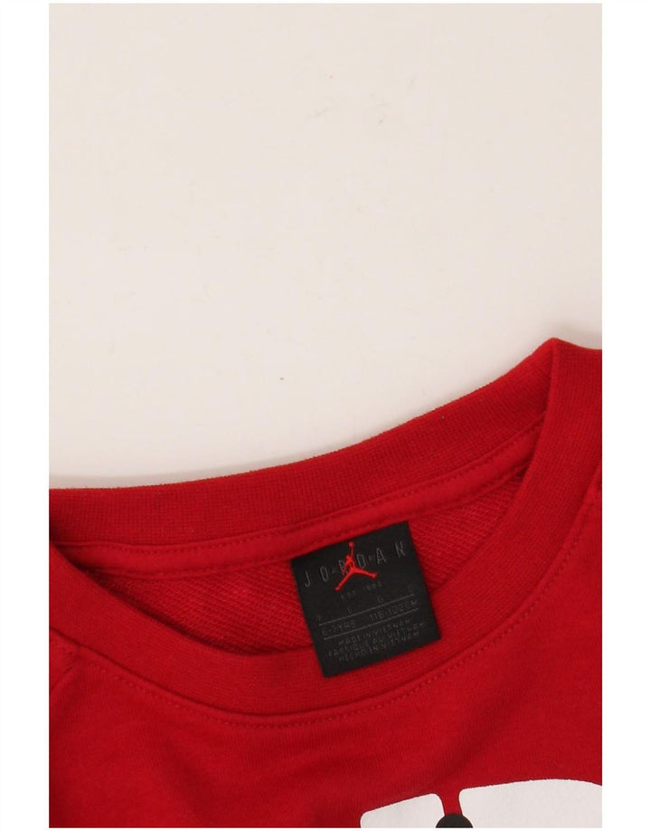 Suéter gráfico Jordan Boys 6-7 anos grande bloco colorido vermelho