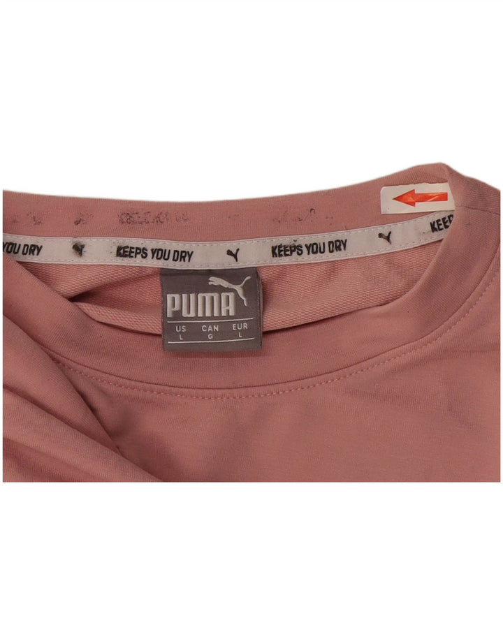 Camiseta Feminina Puma Crop Graphic Top UK 16 Grande Poliéster Rosa
