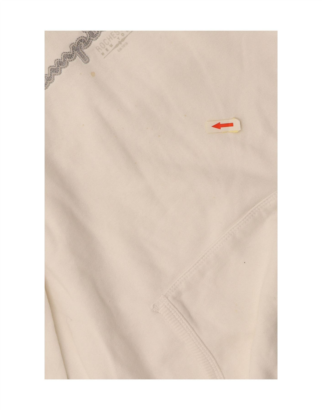 CHAMPION Suéter com capuz gráfico feminino Heritage Classics Reino Unido 14 médio branco