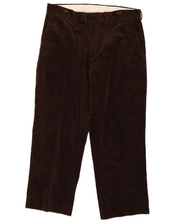 Polo Ralph Lauren Calça masculina reta de veludo W36 L27 algodão marrom
