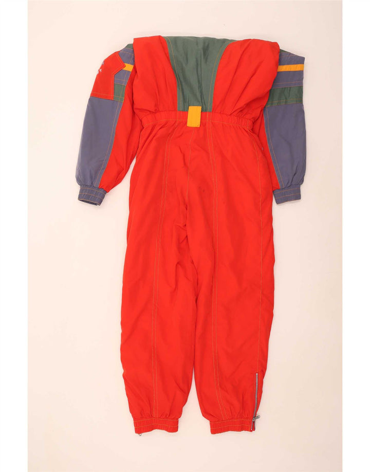 Noventa e oito macacão de esqui masculino Reino Unido 40 poliéster colorblock vermelho médio
