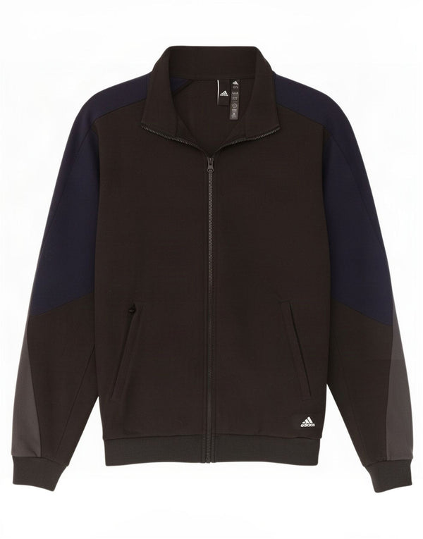 Adidas Mens Fleece Jacket UK 38 Médio Preto Colourblock Poliéster
