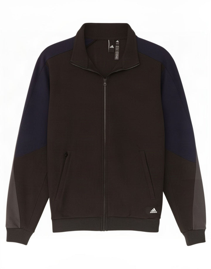 Adidas Mens Fleece Jacket UK 38 Médio Preto Colourblock Poliéster