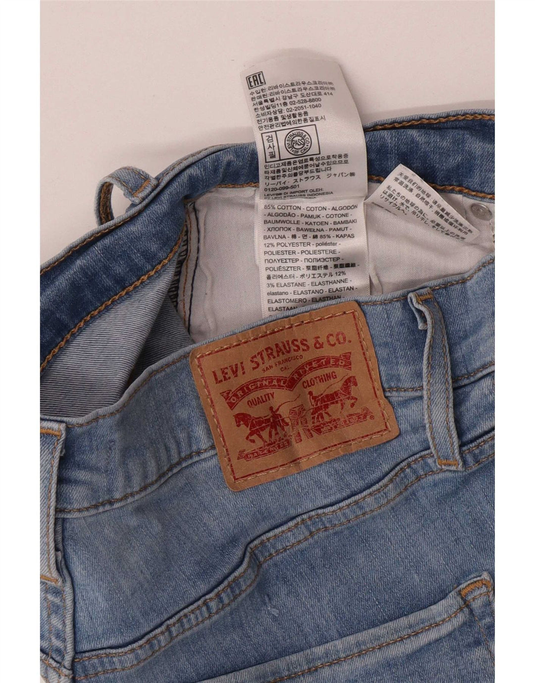 Jeans skinny feminino Levi's W28 L27 algodão azul