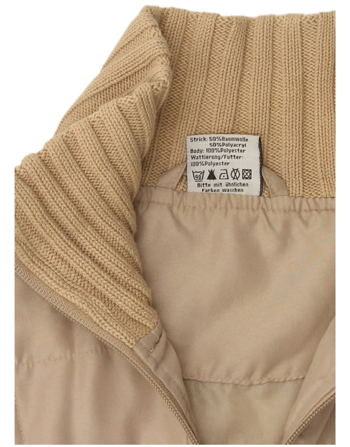 Jaqueta bomber feminina vintage EU 36 poliéster bege pequeno