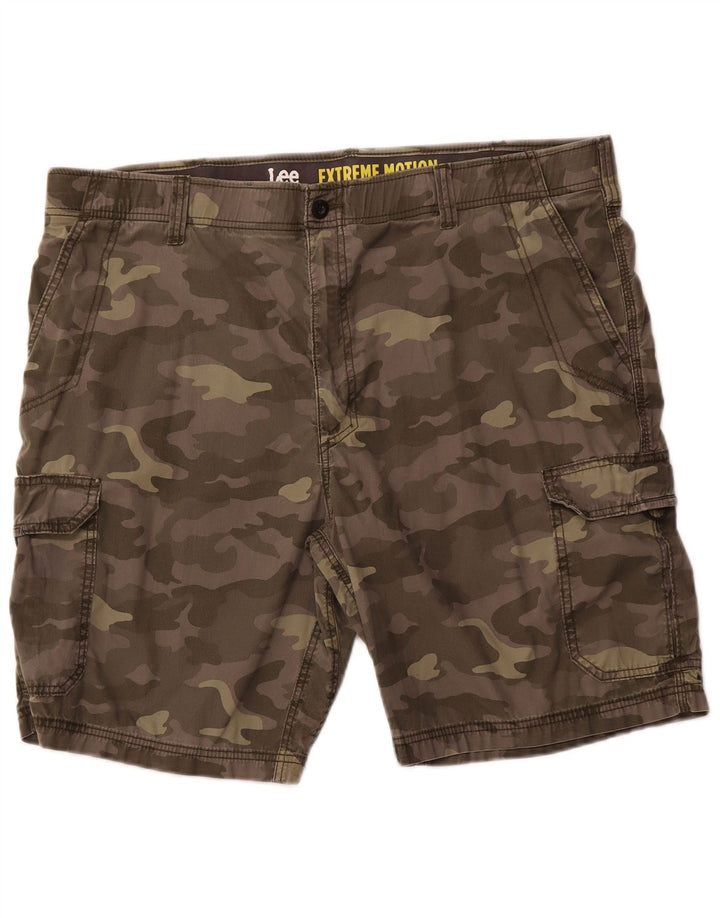 Shorts cargo masculinos LEE Extreme Motion W42 2XL algodão camuflado cáqui