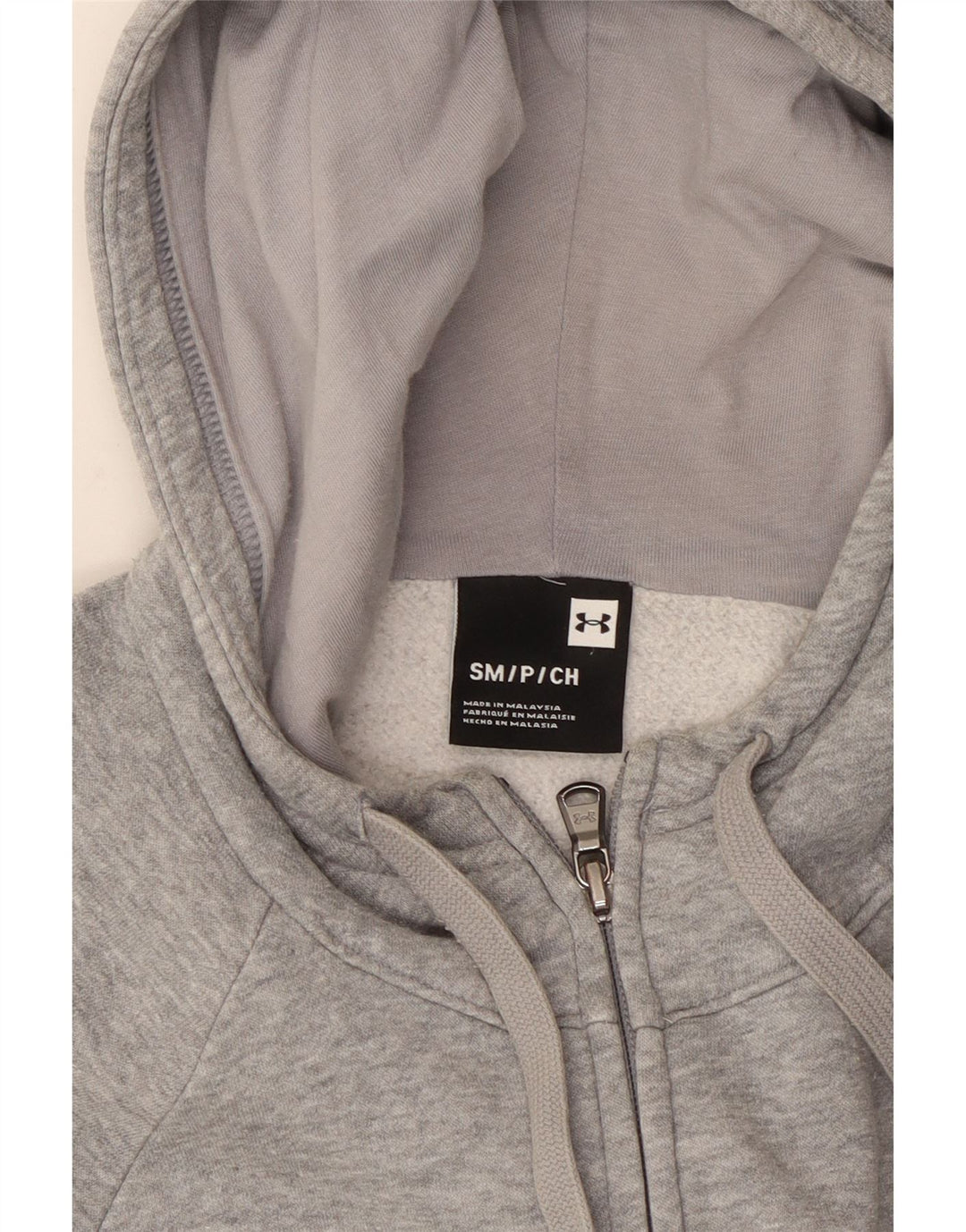 Suéter masculino com capuz e zíper UNDER ARMOUR pequeno cinza