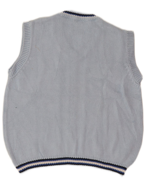 Benetton Boys Vest Tank Top 7-8 Anos Listrado Azul