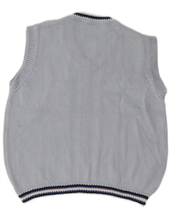 Benetton Boys Vest Tank Top 7-8 Anos Listrado Azul