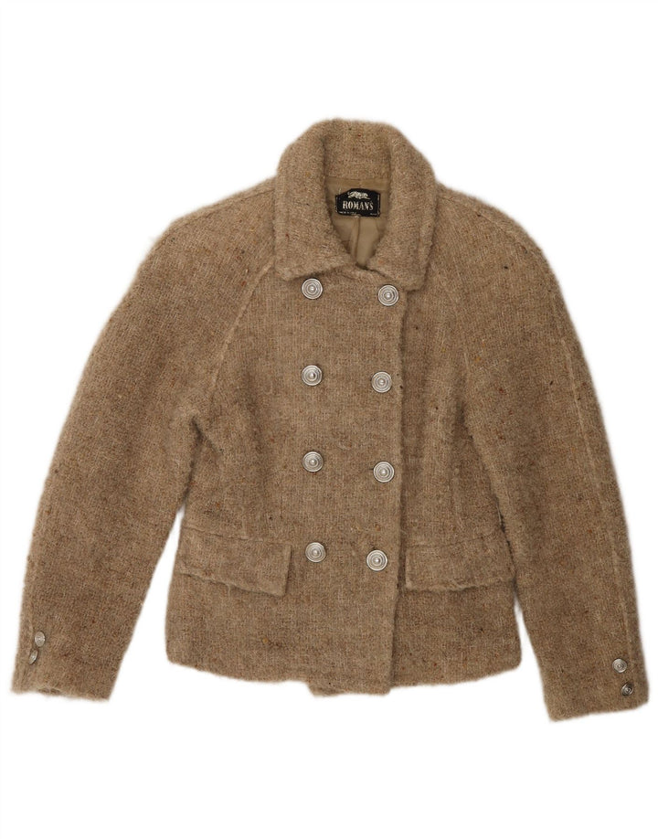 Casaco feminino Pea da Roman's UK 10 lã manchada bege pequena
