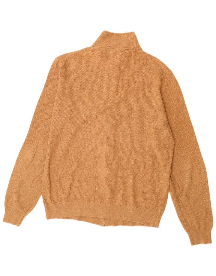 Suéter cardigã masculino Massimo Dutti algodão bege médio