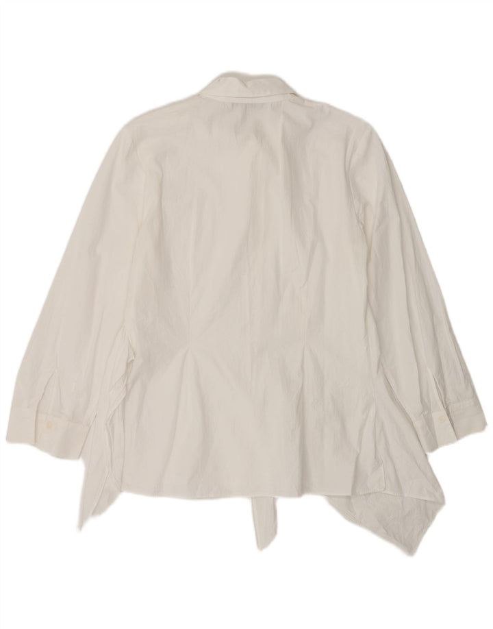 Blusa feminina assimétrica Zara Reino Unido 10 algodão branco pequeno