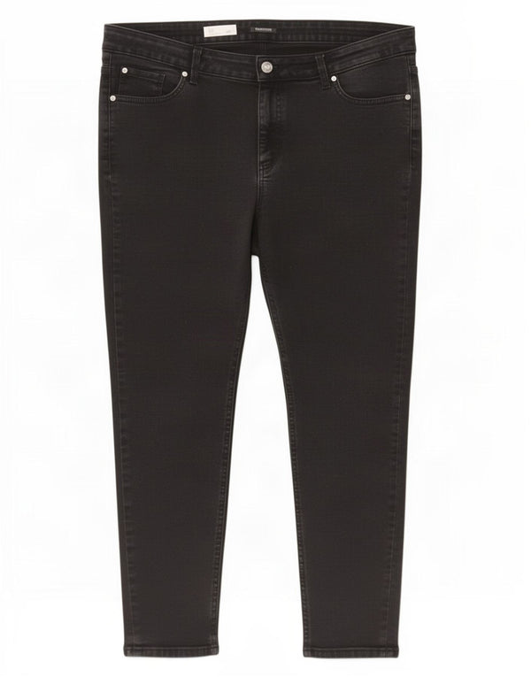 Calça jeans feminina Marks & Spencer The Ivy Crop skinny UK 18 XL W34 L26 preta