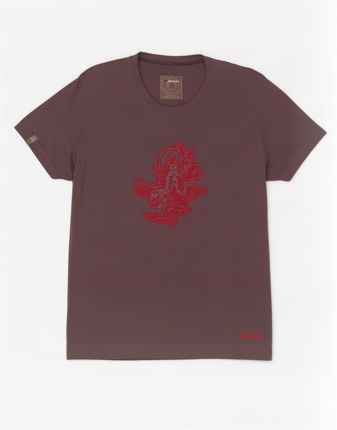 Camiseta feminina gráfica Berghaus UK 14 poliéster cinza médio