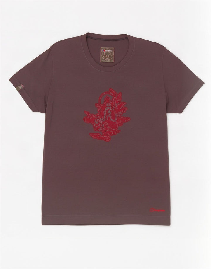 Camiseta feminina gráfica Berghaus UK 14 poliéster cinza médio