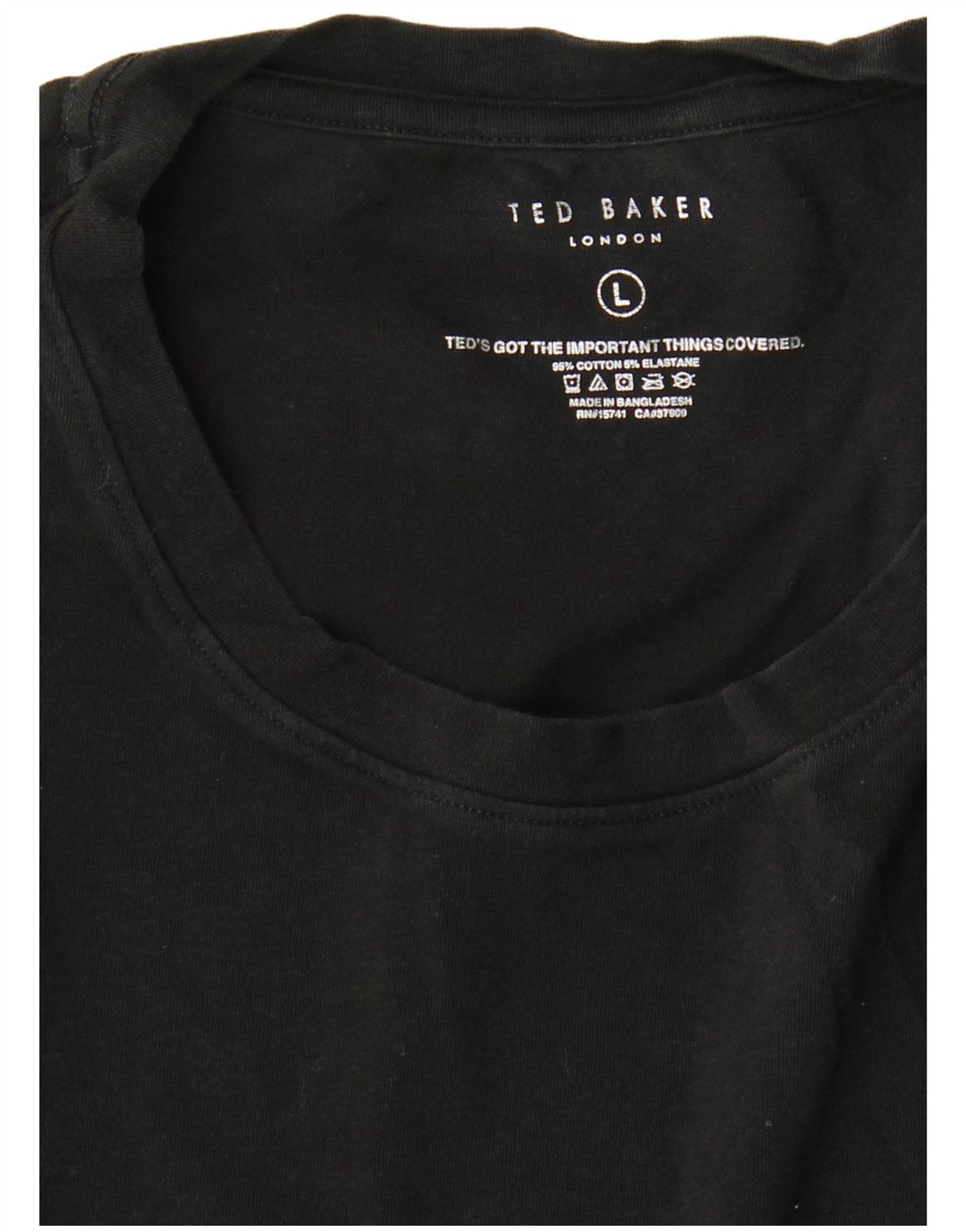 Camiseta masculina Ted Baker grande algodão preto