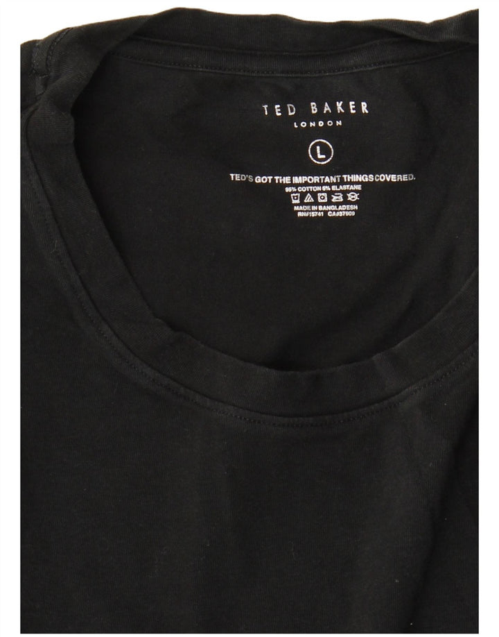 Camiseta masculina Ted Baker grande algodão preto