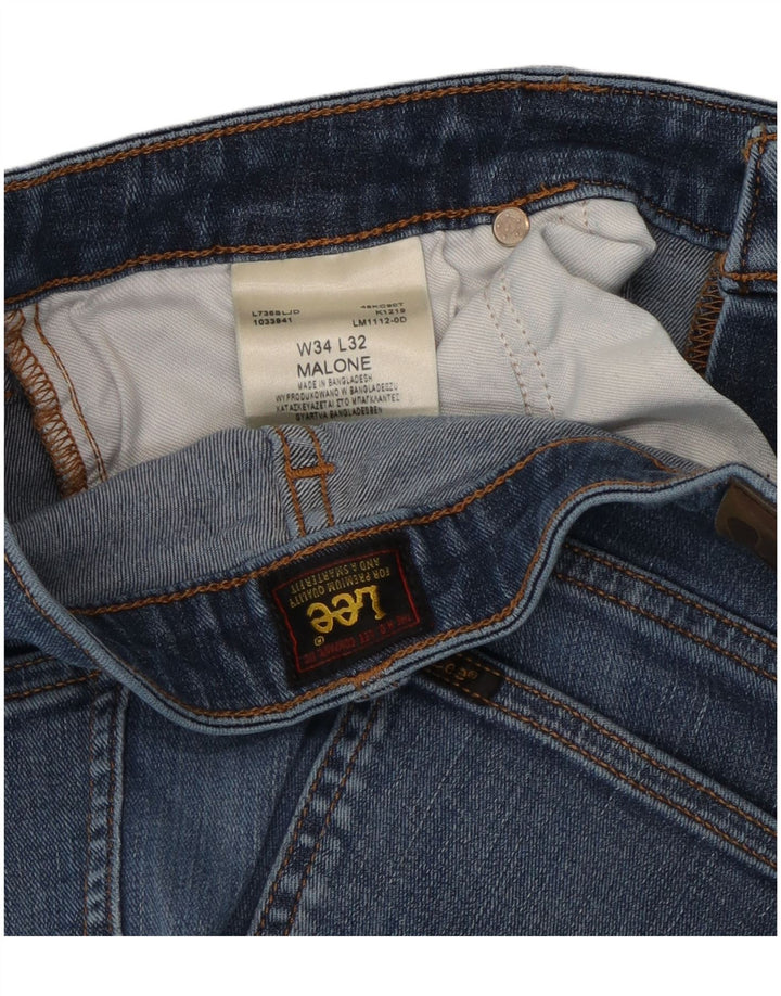 Lee Womens Malone Slim Jeans W34 L30 Azul Algodão