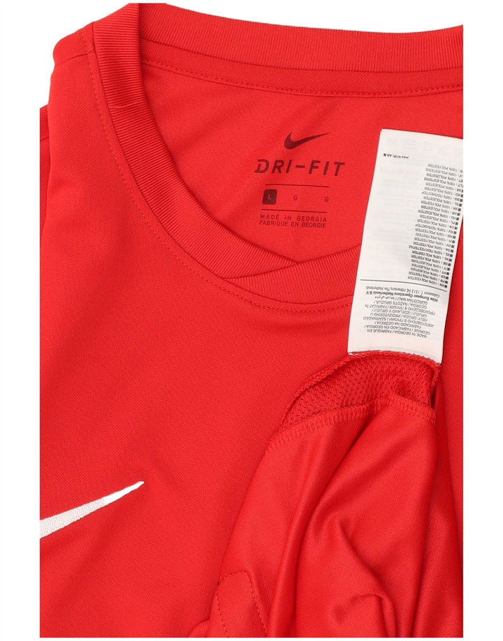 Camiseta masculina NIKE Dri Fit Graphic Top grande poliéster vermelho