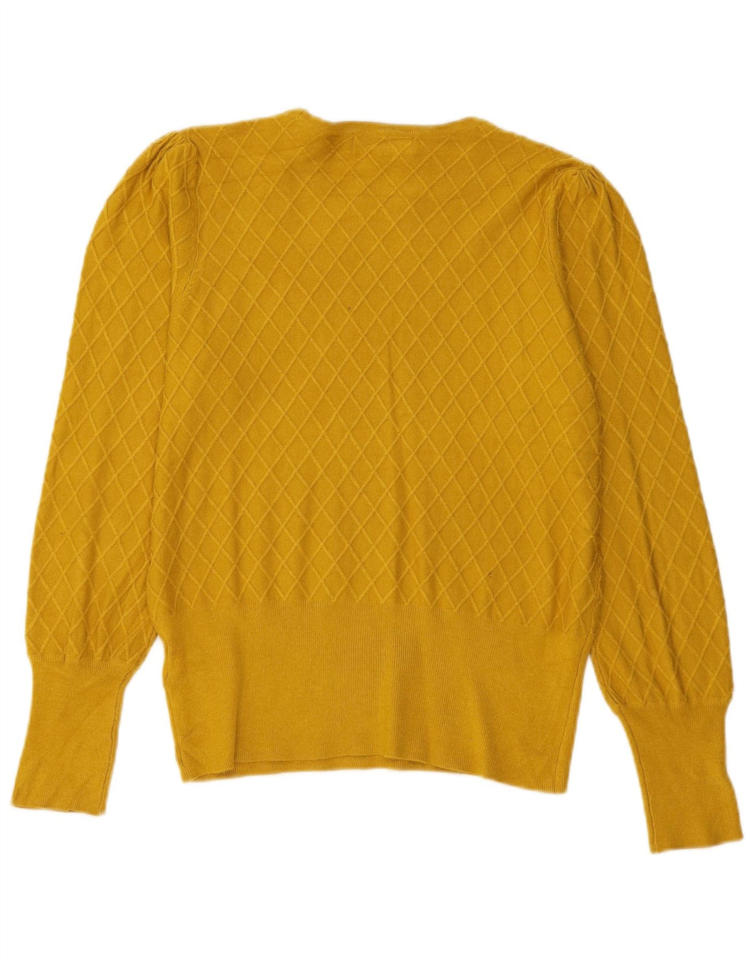 Suéter feminino Marks & Spencer com gola canoa Reino Unido 12 médio amarelo