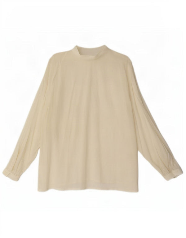Pulôver feminino vintage blusa UK 18 XL branco floral