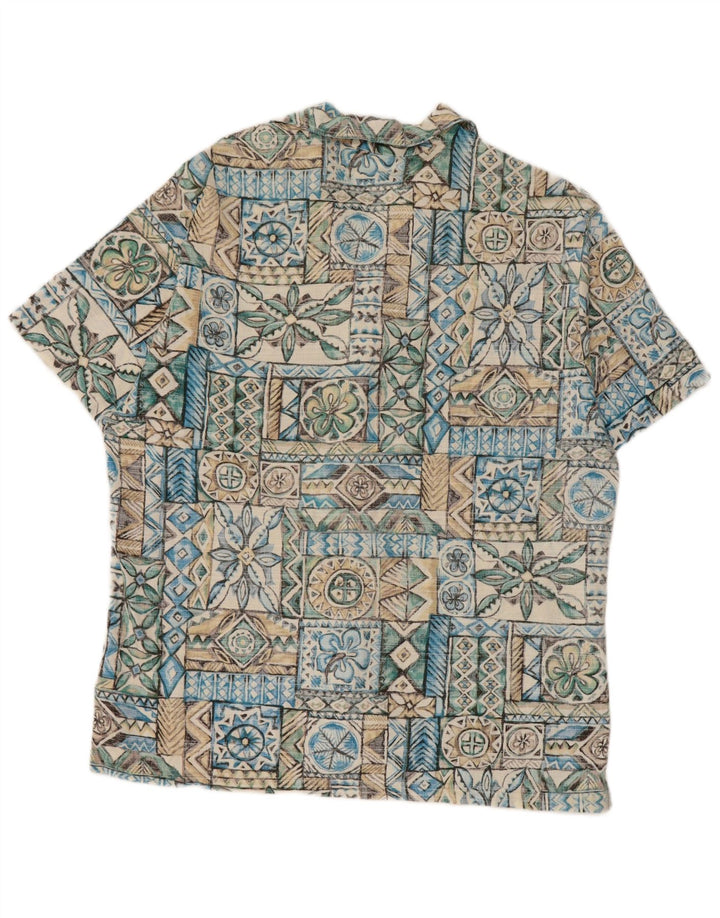 Rip Curl Camisa masculina de manga curta com retalhos azuis médios