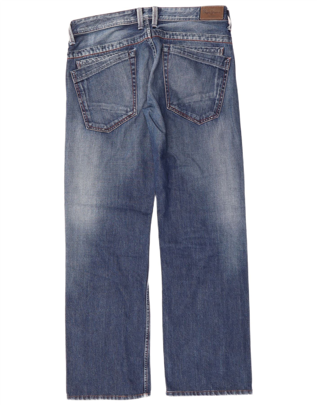 PEPE JEANS Jeans reto masculino W33 L34 azul algodão