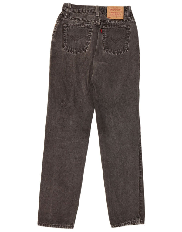 Calça jeans feminina Levi's 512 Slim Fit Straight US 9 Médio W26 L31 Algodão Preto