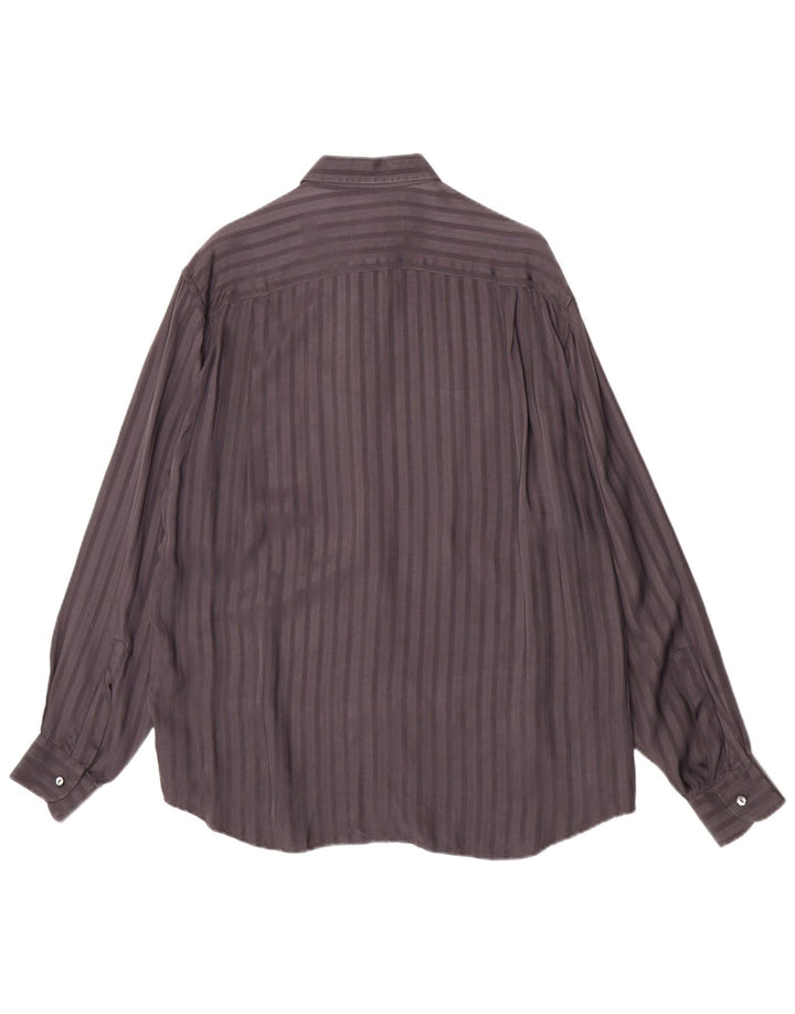 Camisa masculina vintage listrada cinza médio Cupro Classic