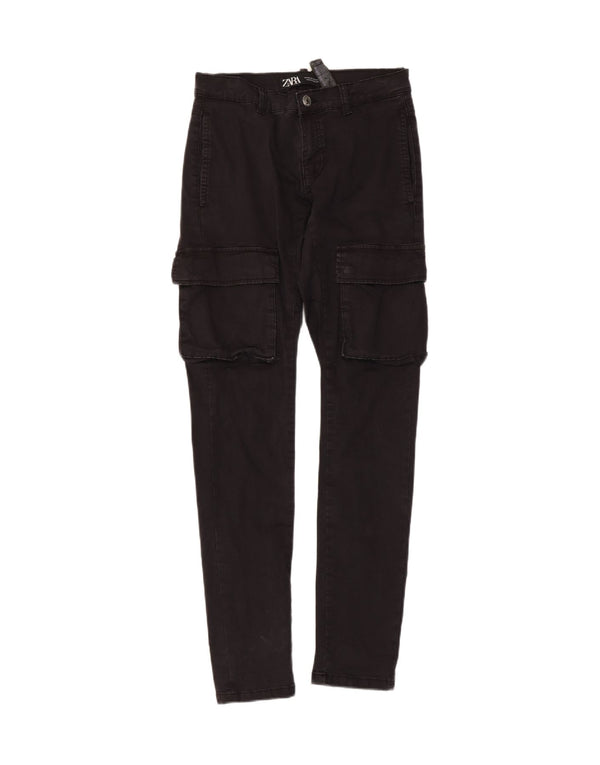 Zara Mens Slim Cargo Calças EU 36 XS W29 L31 Algodão Preto