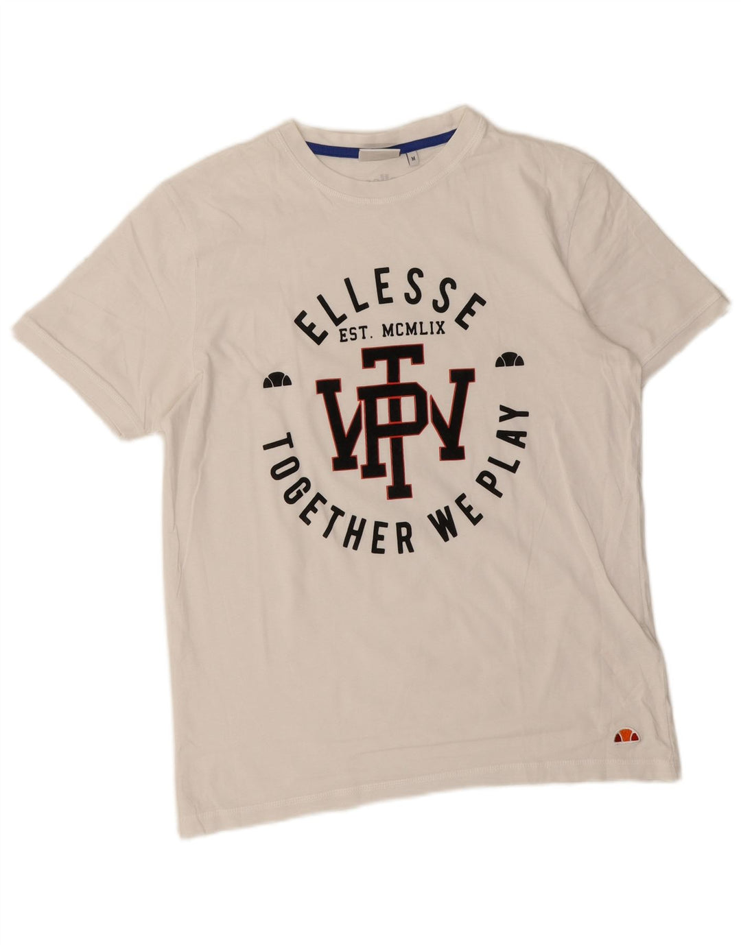 Camiseta feminina Ellesse com estampa gráfica UK 14 algodão branco médio