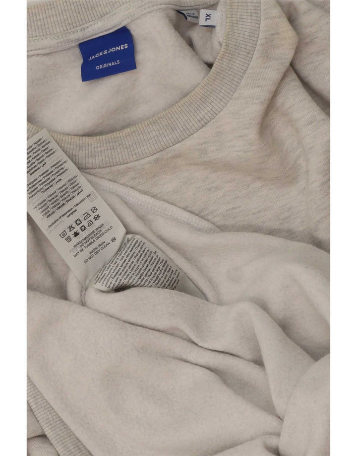 Jack & Jones moletom gráfico masculino jumper XL algodão manchado cinza