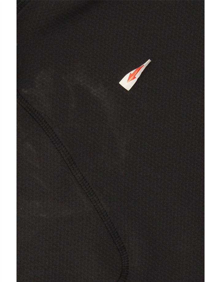 Nike Mens Zip Neck Top Manga Longa Reino Unido 42/44 Grande Poliéster Preto