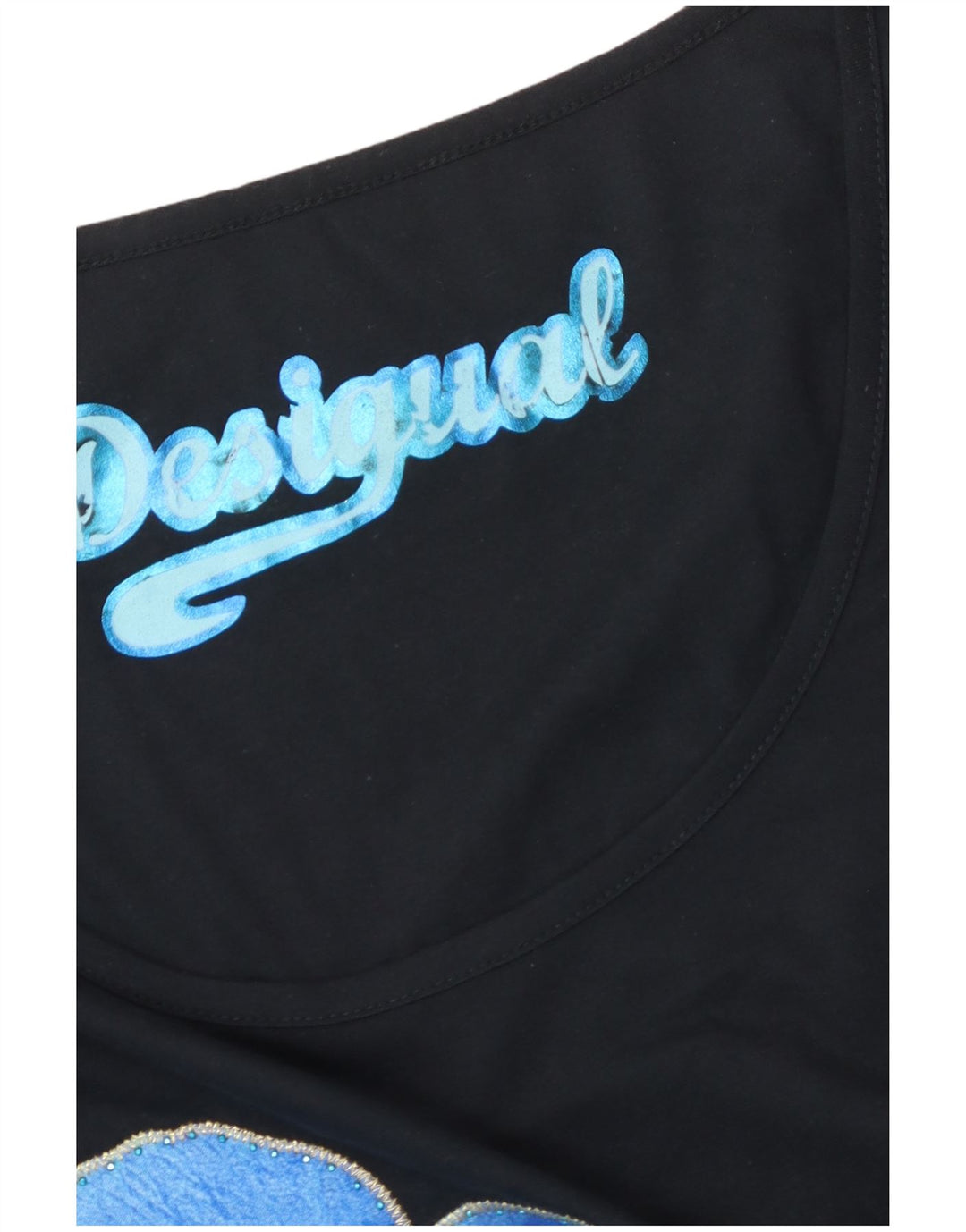 Vestido túnica feminino gráfico assimétrico Desigual Reino Unido 14 médio preto floral