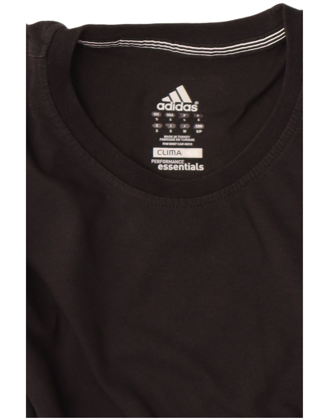 Adidas Masculino Clima 365 Camiseta Top Pequeno Preto