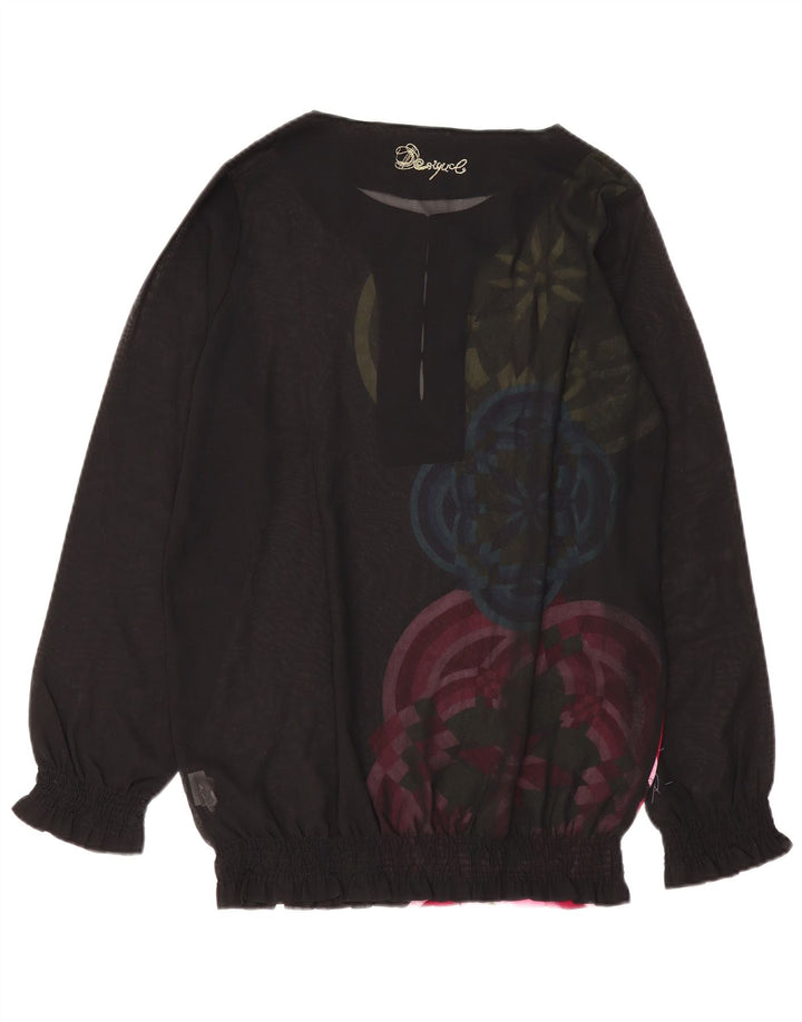 Blusa feminina de manga comprida DESIGUAL UK 18 XL poliéster geométrico preto