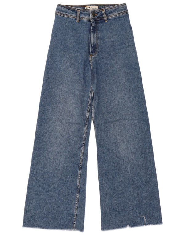 Calça jeans feminina Zara The Marine cintura alta reta EU 36 XS W26 L29 azul