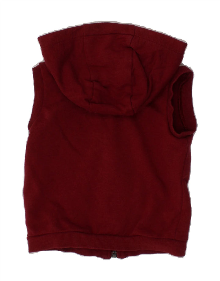 ADIDAS Baby Boys Sleeveless Zip Hoodie Sweater 9-12 Months Burgundy Vintage Adidas and Second-Hand Adidas from Messina Hembry 