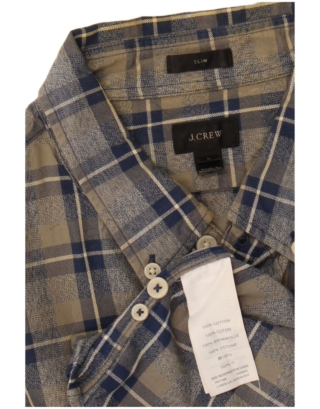 J. Crew Camisa masculina slim fit grande algodão xadrez multicolorido