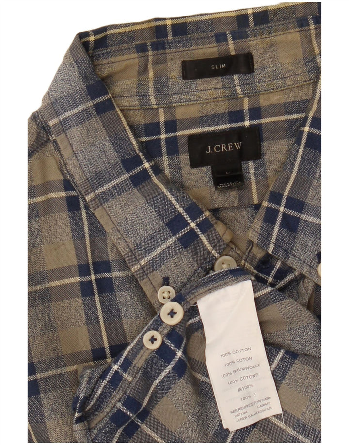 J. Crew Camisa masculina slim fit grande algodão xadrez multicolorido