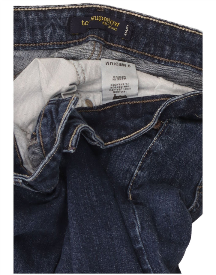 Calça jeans feminina Levi's 524 Super Low Skinny US 9 Médio W32 L31 Azul Algodão