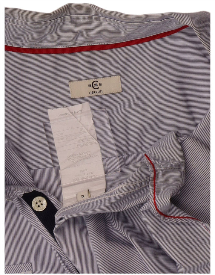 Camisa masculina Cerruti 1881 XL azul risca de giz algodão