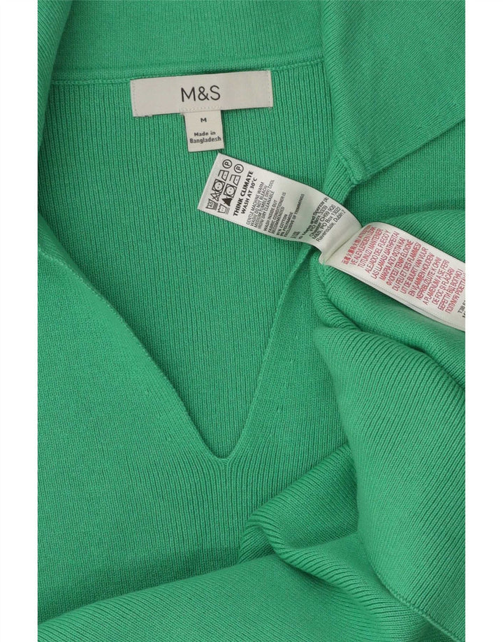 Camisa polo feminina Marks & Spencer Reino Unido 12 algodão verde médio