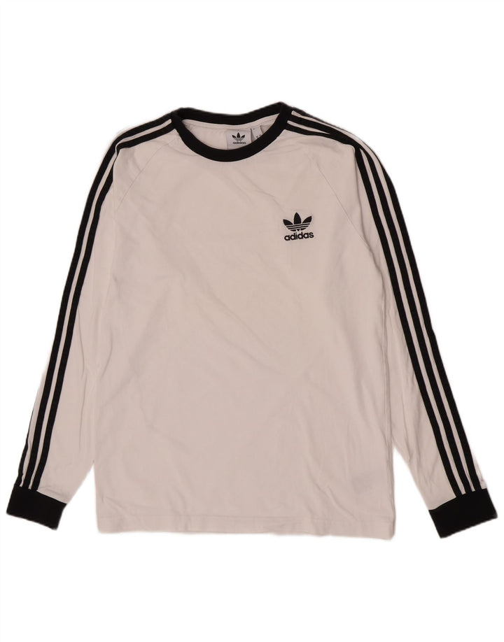 Adidas Mens Regular Top Manga Longa Médio Algodão Branco