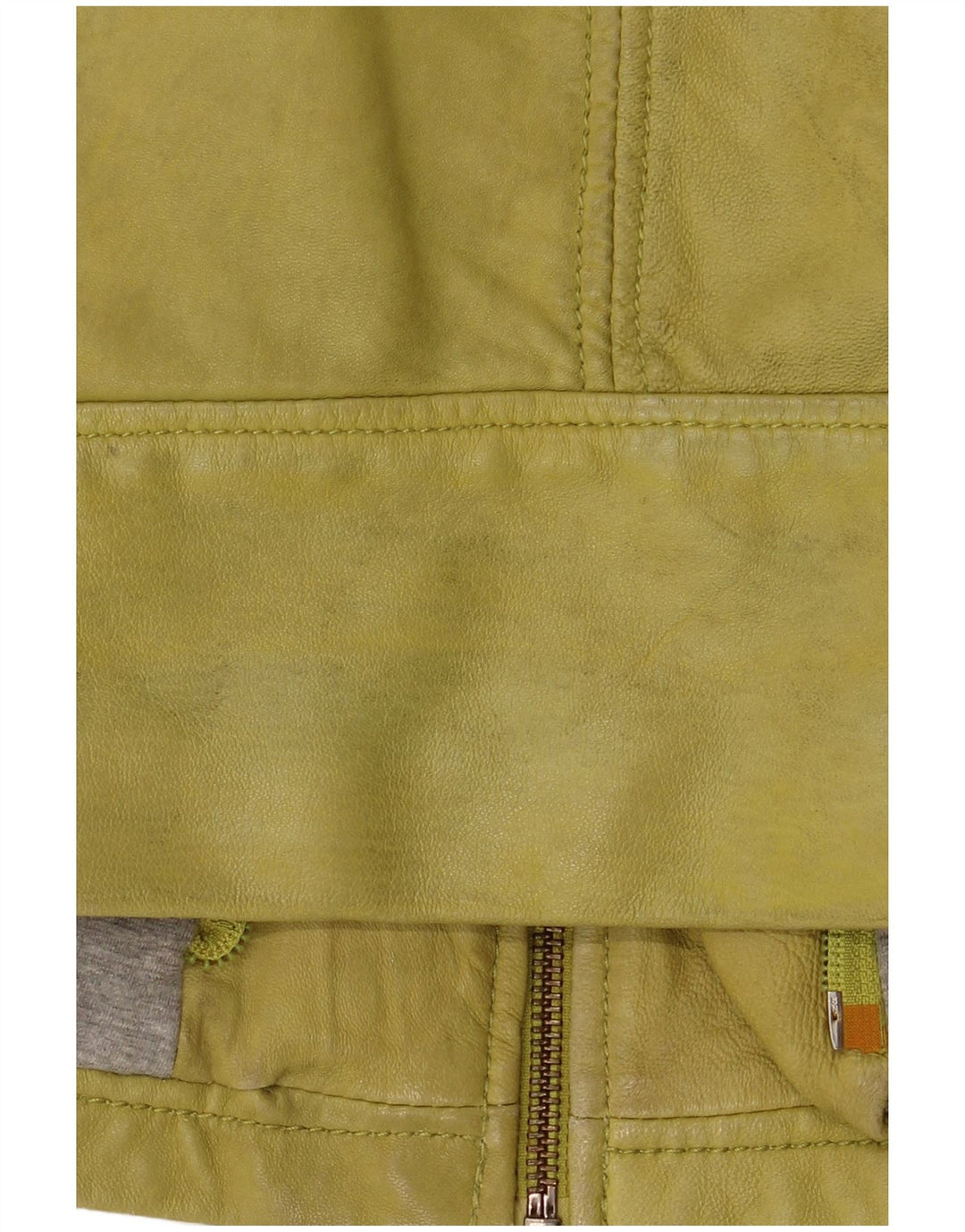 Jaqueta de couro feminina Freaky Nation Reino Unido 10 couro verde pequeno