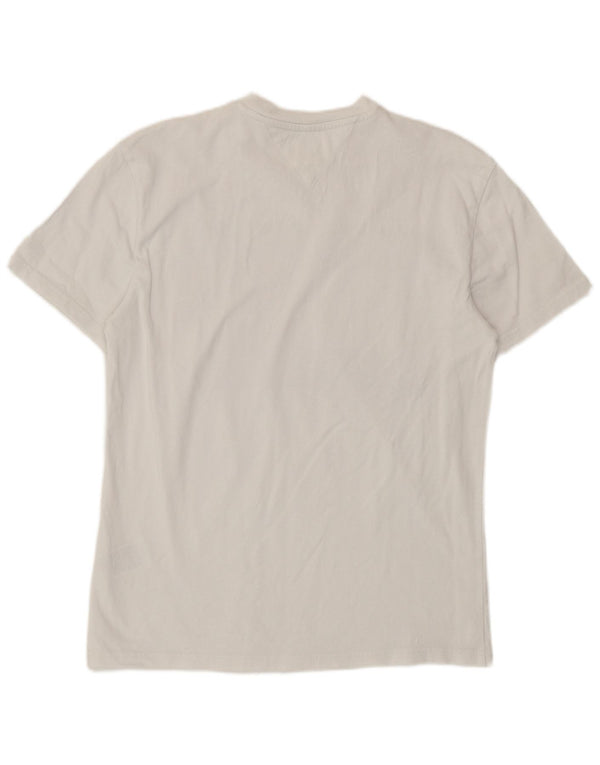 Tommy Hilfiger Camiseta masculina gráfica top pequeno algodão branco